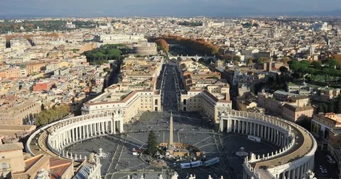 Rome panoramic view from the St. Peter’s Basilica in Vatican Video stock 83337644