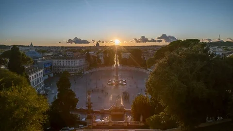 Rome Panoramic view sunset in UHD 스톡 동영상 85200496