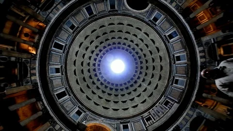 Rome Pantheon Dome Internal - Special effect VR360 Stock Footage 87337567