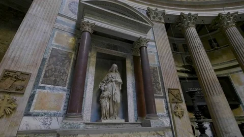 Rome Pantheon inside Statue 스톡 동영상 85220252