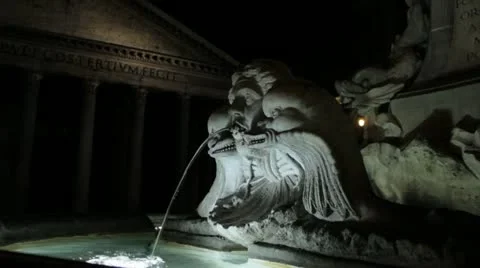 Rome - Pantheon night. Stock Footage 13349841