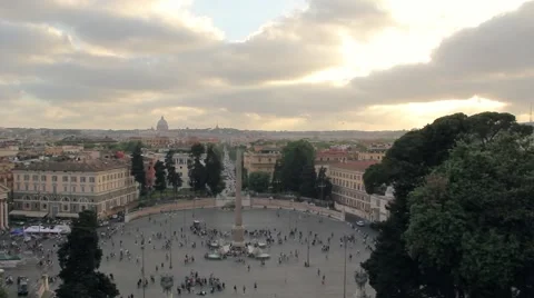 Rome, piazza del popolo Stock Footage 66447980