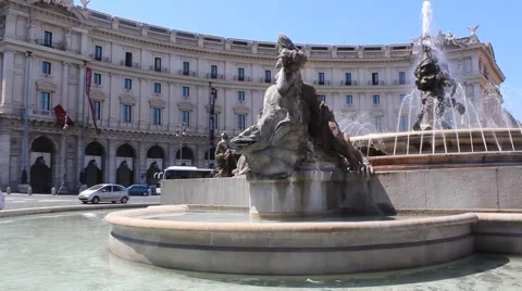 Rome, Piazza della Repubblica Stock Footage 61876208