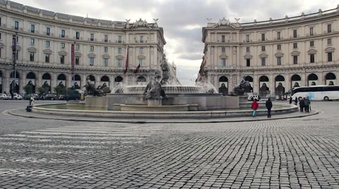 Rome, piazza della repubblica. Stock Footage 66532152