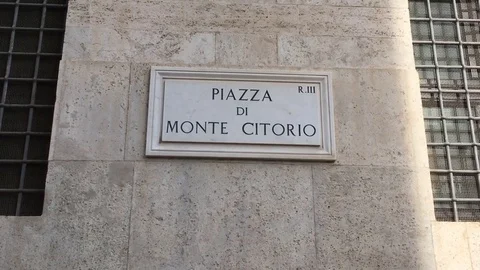 Rome: plaque square of Montecitorio Stock Footage 104817452