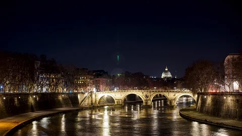 Rome Ponte Sisto bridge Stock Footage 125986554