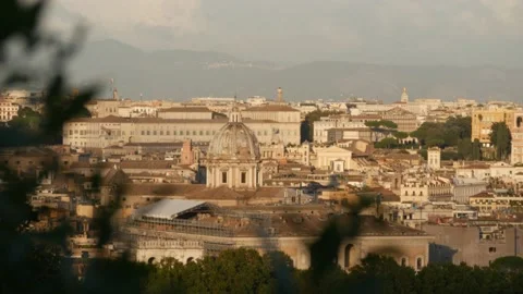 Rome Skyline Detail Voyeur Stock Footage