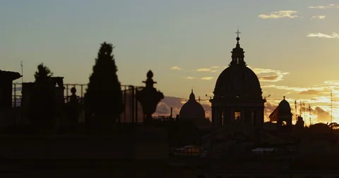 Rome skyline at sunset Stock-Footage 87486560