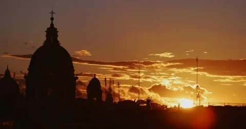 Rome skyline at sunset Stock-Footage 87486633