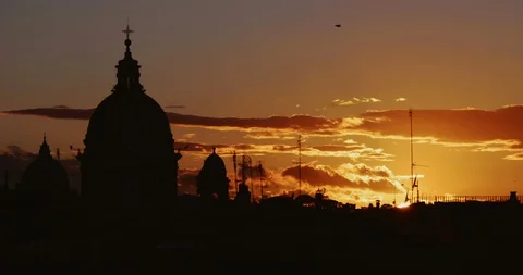 Rome skyline at sunset Stock-Footage 87487064