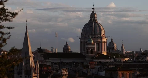 Rome skyline at sunset Stock-Footage 87537453
