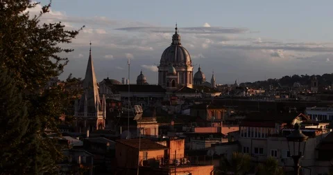 Rome skyline at sunset Stock-Footage 87537660