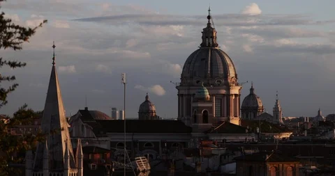 Rome skyline at sunset Stock-Footage 87616481