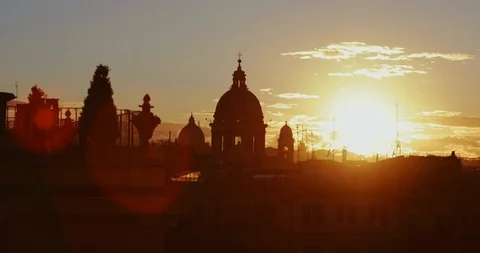 Rome skyline at sunset Stock-Footage 87630332