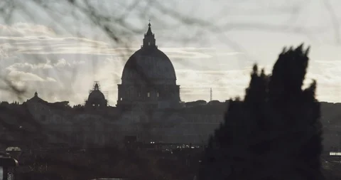 Rome skyline at sunset Stock-Footage 87661331
