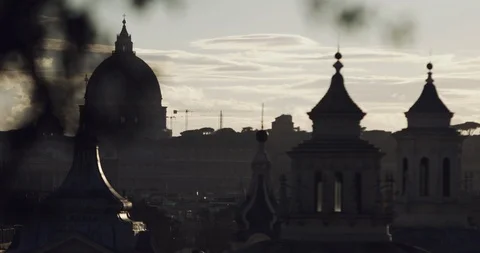 Rome skyline at sunset Stock-Footage 87664680