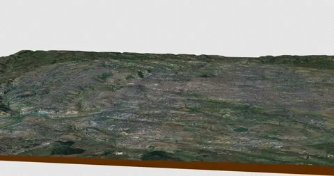 Rome south to north map with 3d relief 4K satellite ground low height Stock Footage 215669485