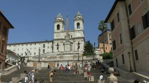 Rome Spanish Steps Stock Footage 689683