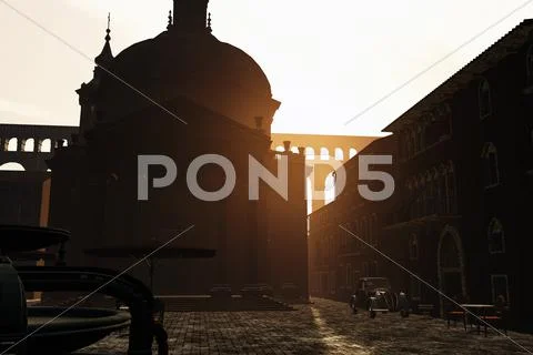 Rome Square 3D render Stock Illustration