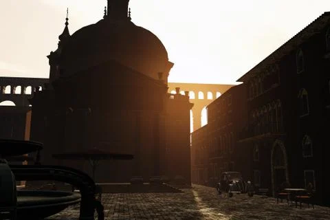 Rome Square 3D render Stock Illustration