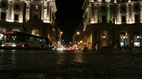 Rome Square Nights Time Lapse Stock Footage 39590131