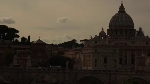 Rome - St.Peters in the evening Stock Footage 80612710