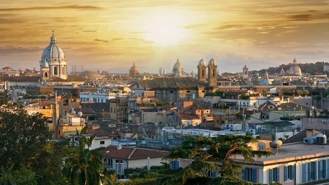 Rome at sunset Stock Footage 82263249