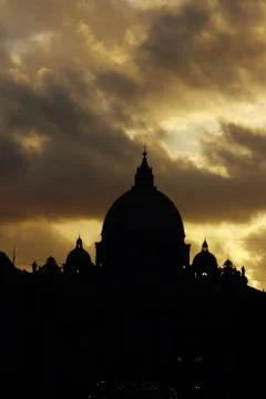 Rome - sunset on saint peter Stock Photos
