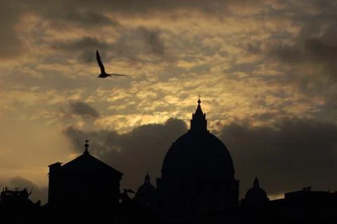 Rome - Sunset on Saint peter Stock Photos