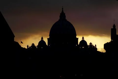 Rome - Sunset on Saint peter Stock Photos