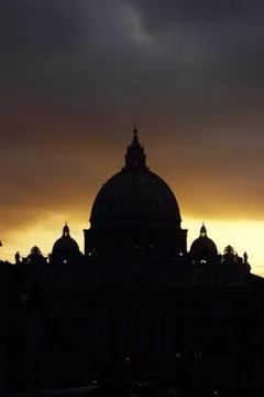 Rome - Sunset on Saint peter Stock Photos