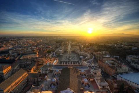 Rome Sunset Vatican Stock Photos