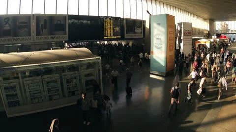 ROME TERMINI STATION TIME LAPSE SUNRISE Stock Footage 25634817