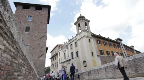 Rome from The Tiber Island Stock Footage 40093980