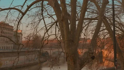 ROME BY THE TIBER RIVER Stock Footage 218123640
