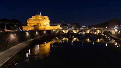 Rome - Tiber River - Timelapse 8K 25p Video stock 124614047