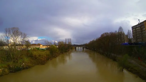 Rome Time Lapse 4K- Testaccio Bridge Stock Footage 35884526