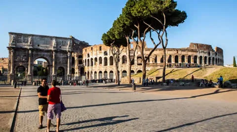 Rome. Time Lapse in motion around the Colosseum. Stock Footage 26122081