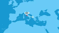 Rome to Paris Flight Travel Route Stock Video Pond5