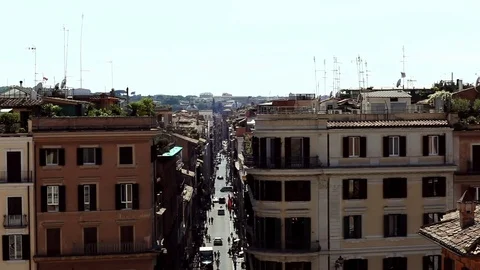 Rome from the top of the Spanish Steps Stock Footage 78985452