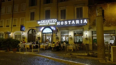 Rome, typical restaurant in the Ghetto Stock Footage 60742514