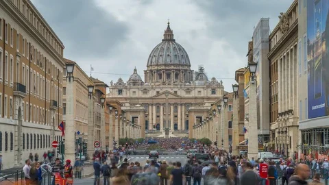 Rome Vatican st Peter Basilica Video stock 85216083