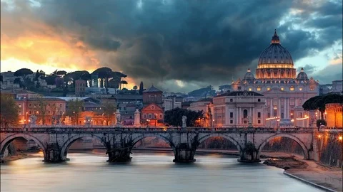 Rome - Vatican at sunset, time lapse Stock Footage 70125754