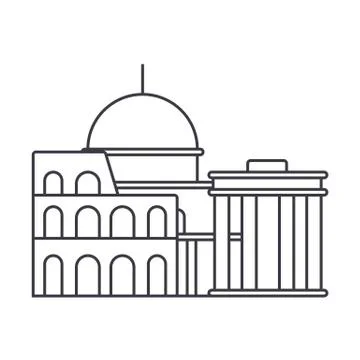 Rome vector line icon, sign, illustration on background, editable strokes Stock-Illustration