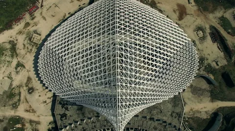 Rome, Vela designed by architect Calatrava under costruction. Drone video N. Video stock 62800021