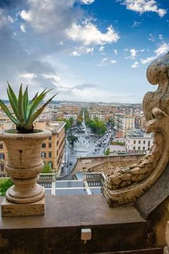 Rome view from the window of the Museo Pio-Clementino Stock Photos
