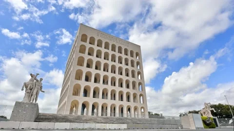 Rome,Civilization and Work Palace, Timelapse Stock Footage 134089947