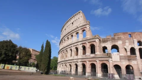 Rome,Colosseum plain view, no people under a clear sky Stock Footage 134094904