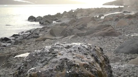 Romerfjord bubbling hot spring Stock Footage 80821405