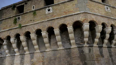 Rome's castle with impregnable walls that once served as a fortified structure Stock Footage 144677383